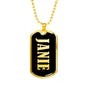 Janie v02 - 18k Gold Finished Luxury Dog Tag Necklace