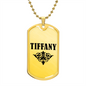 Tiffany v01a - 18k Gold Finished Luxury Dog Tag Necklace