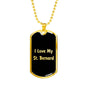 Love My St. Bernard v5 - 18k Gold Finished Luxury Dog Tag Necklace