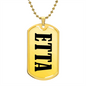 Etta v01 - 18k Gold Finished Luxury Dog Tag Necklace