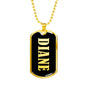 Diane v02 - 18k Gold Finished Luxury Dog Tag Necklace