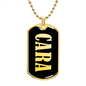 Cara v02 - 18k Gold Finished Luxury Dog Tag Necklace