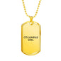 Columbus Girl - 18k Gold Finished Luxury Dog Tag Necklace
