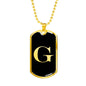 Initial G v2a - 18k Gold Finished Luxury Dog Tag Necklace