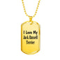 Love My Jack Russell Terrier - 18k Gold Finished Luxury Dog Tag Necklace