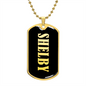 Shelby v02 - 18k Gold Finished Luxury Dog Tag Necklace