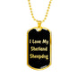 Love My Shetland Sheepdog v5 - 18k Gold Finished Luxury Dog Tag Necklace