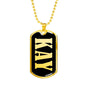 Kay v02 - 18k Gold Finished Luxury Dog Tag Necklace
