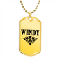 Wendy v01a - 18k Gold Finished Luxury Dog Tag Necklace