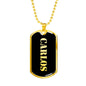 Carlos v2 - 18k Gold Finished Luxury Dog Tag Necklace