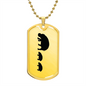 Mama Hippo With 2 Calves - 18k Gold Finished Luxury Dog Tag Necklace