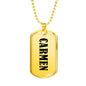 Carmen v01 - 18k Gold Finished Luxury Dog Tag Necklace