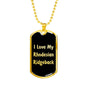 Love My Rhodesian Ridgeback v5 - 18k Gold Finished Luxury Dog Tag Necklace