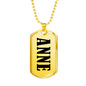 Anne v01 - 18k Gold Finished Luxury Dog Tag Necklace