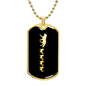 Mama Wolf With 4 Pups v2 - 18k Gold Finished Luxury Dog Tag Necklace