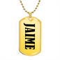 Jaime v01 - 18k Gold Finished Luxury Dog Tag Necklace