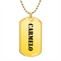 Carmelo - 18k Gold Finished Luxury Dog Tag Necklace
