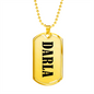 Darla v01 - 18k Gold Finished Luxury Dog Tag Necklace
