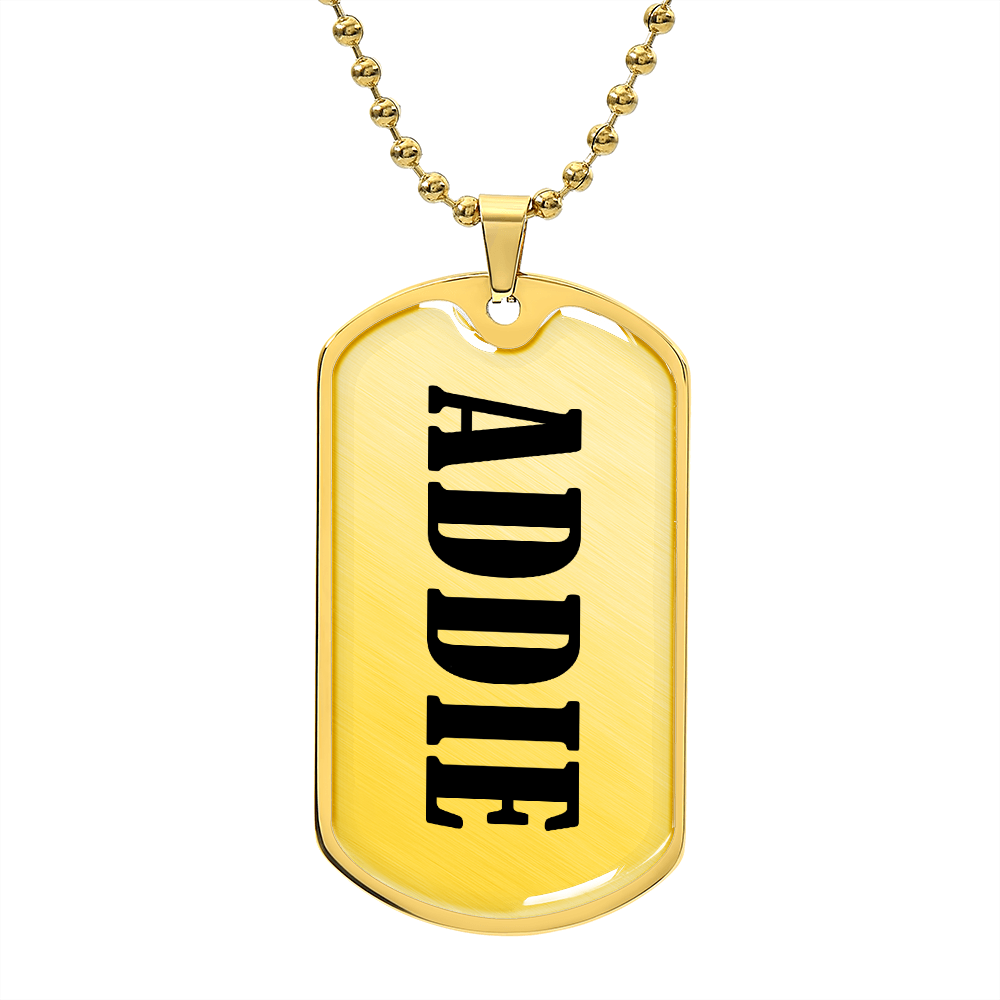 Addie v01 - 18k Gold Finished Luxury Dog Tag Necklace