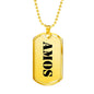 Amos - 18k Gold Finished Luxury Dog Tag Necklace