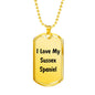 Love My Sussex Spaniel v4 - 18k Gold Finished Luxury Dog Tag Necklace