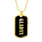 Gladys v02 - 18k Gold Finished Luxury Dog Tag Necklace