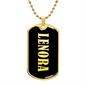Lenora v02 - 18k Gold Finished Luxury Dog Tag Necklace