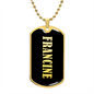 Francine v02 - 18k Gold Finished Luxury Dog Tag Necklace