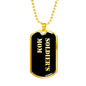 Soldier's Mom v2 - 18k Gold Finished Luxury Dog Tag Necklace
