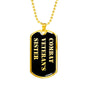 Combat Veteran's Sister v2 - 18k Gold Finished Luxury Dog Tag Necklace