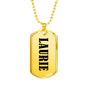 Laurie v01 - 18k Gold Finished Luxury Dog Tag Necklace