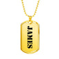 James v2 - 18k Gold Finished Luxury Dog Tag Necklace