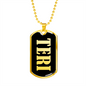 Teri v02 - 18k Gold Finished Luxury Dog Tag Necklace