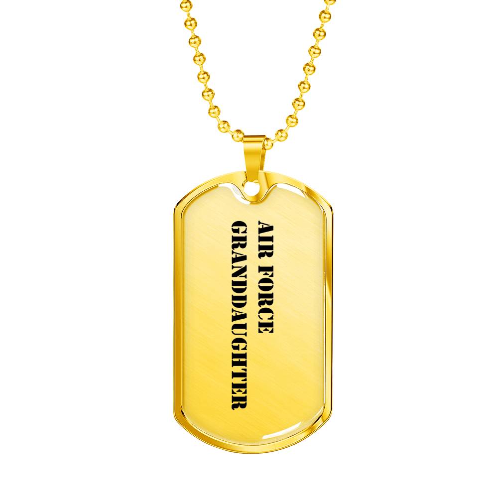 Air Force Granddaughter - 18k Gold Finished Luxury Dog Tag Necklace