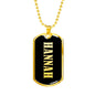 Hannah v02 - 18k Gold Finished Luxury Dog Tag Necklace
