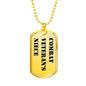Combat Veteran's Niece - 18k Gold Finished Luxury Dog Tag Necklace