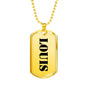 Louis - 18k Gold Finished Luxury Dog Tag Necklace