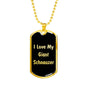 Love My Giant Schnauzer v5 - 18k Gold Finished Luxury Dog Tag Necklace