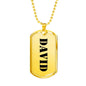 David v2 - 18k Gold Finished Luxury Dog Tag Necklace