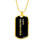 Navy Grandfather v2 - 18k Gold Finished Luxury Dog Tag Necklace