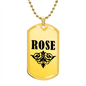 Rose v01a - 18k Gold Finished Luxury Dog Tag Necklace