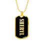 Sheryl v02 - 18k Gold Finished Luxury Dog Tag Necklace