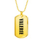 Valerie v01 - 18k Gold Finished Luxury Dog Tag Necklace