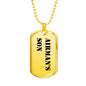 Airman's Son - 18k Gold Finished Luxury Dog Tag Necklace
