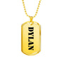 Dylan - 18k Gold Finished Luxury Dog Tag Necklace