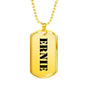 Ernie - 18k Gold Finished Luxury Dog Tag Necklace