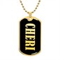 Cheri v02 - 18k Gold Finished Luxury Dog Tag Necklace