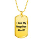 Love My Neapolitan Mastiff v4 - 18k Gold Finished Luxury Dog Tag Necklace