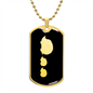 Mama Hedgehog With 2 Hoglets v2 - 18k Gold Finished Luxury Dog Tag Necklace
