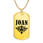 Joan v01a - 18k Gold Finished Luxury Dog Tag Necklace